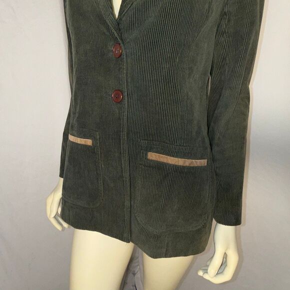 Olive Green Corduroy Sport Coat | Elbow Patches | Equestrian Academia Style | 90 - Picture 11 of 16